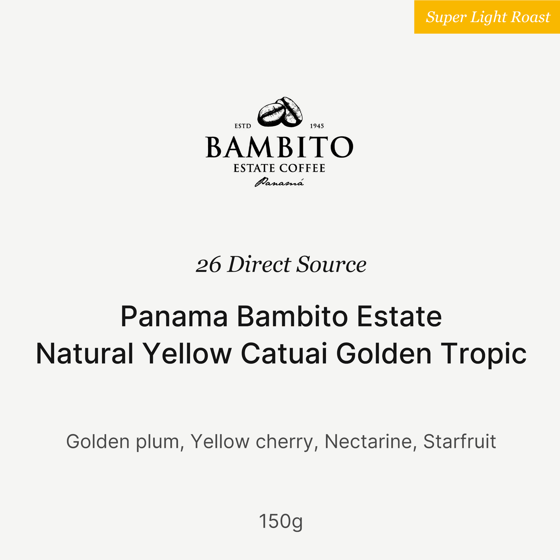 Big Sur - Bambito Estate (Panama) - Natural Yellow Catuai | 50g