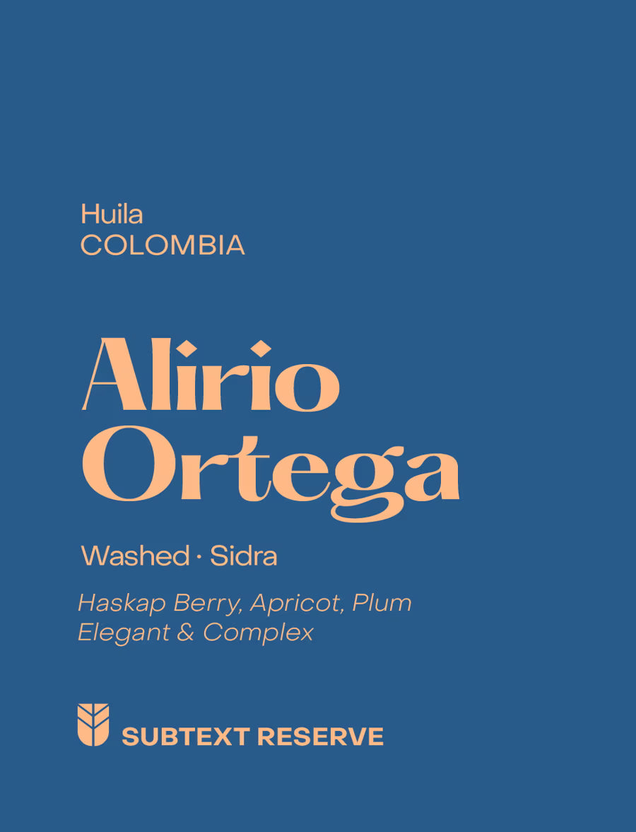 Subtext - Alirio Ortega (Colombia) - Washed Sidra | 50g